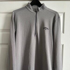 Callaway Men's Golf Pullover 1/4 Zip - Gray Waffle Knit - Size Medium